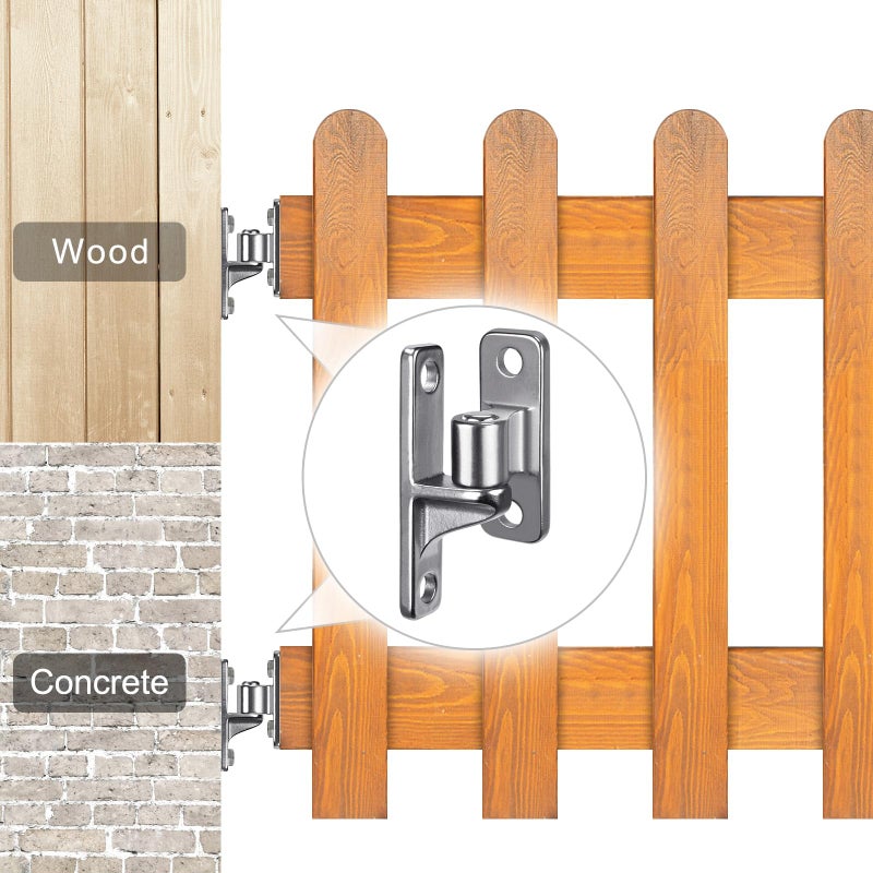 Insaga 304 Stainless Steel Gate Hinges  4Pack Wall Mount Gate Hinges for Farm Gates  One Piece with Non-Welding Chain Link Fence Parts with 5/8''  Gate Hinges for Wooden Fences  Capacity up to 600lbs - Image 5